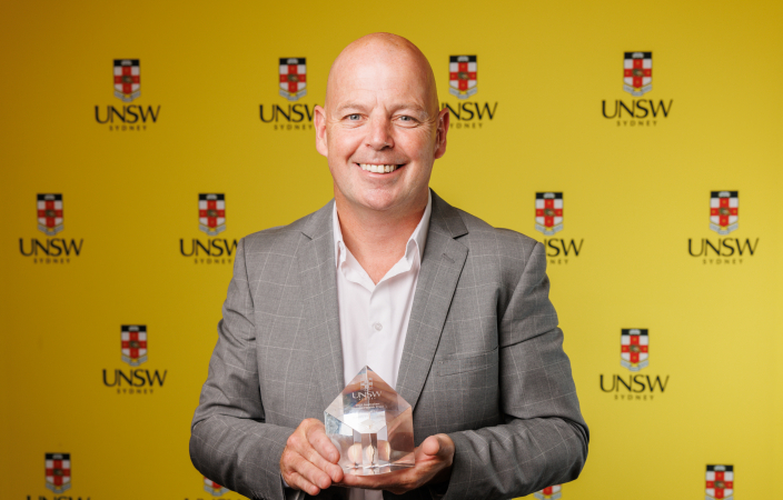 Keith Donnelly with his award